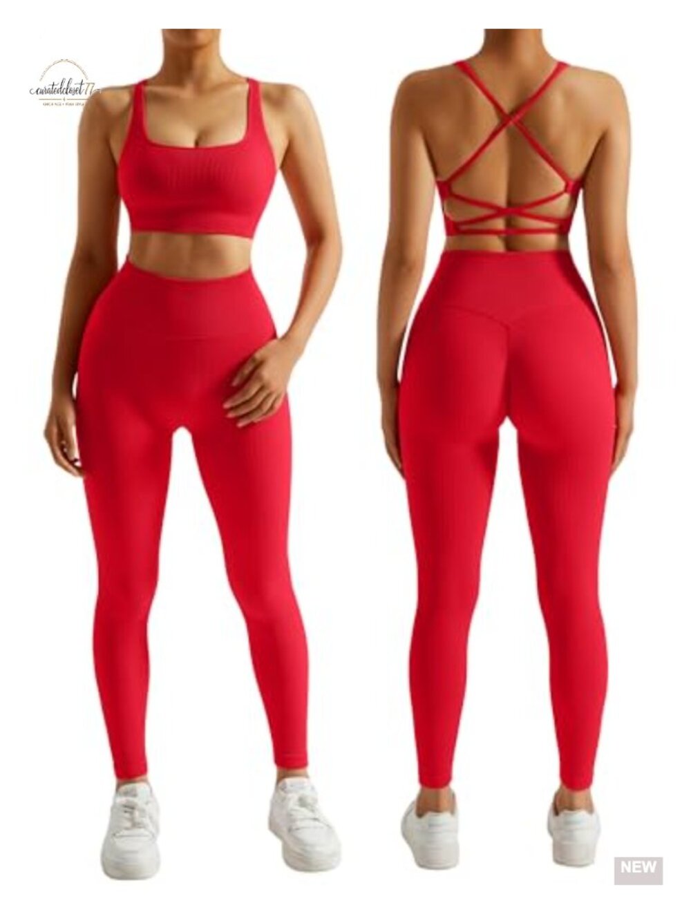 Seamless 2 Piece Workout Set Backless Sports Bra Leggings Yoga Gym